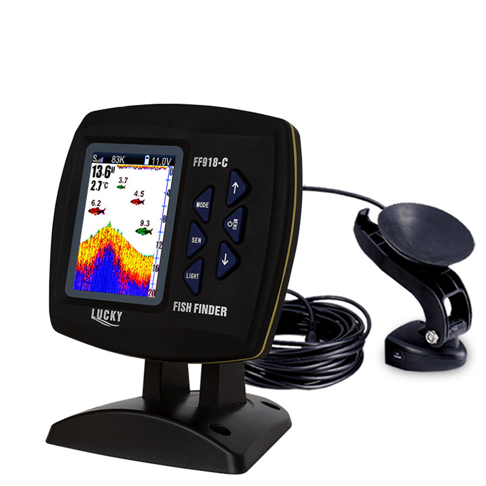 Fishing Depth Finder - Цветной экран, проводной рыболокатор FF918-C100DS, двухчастотный,