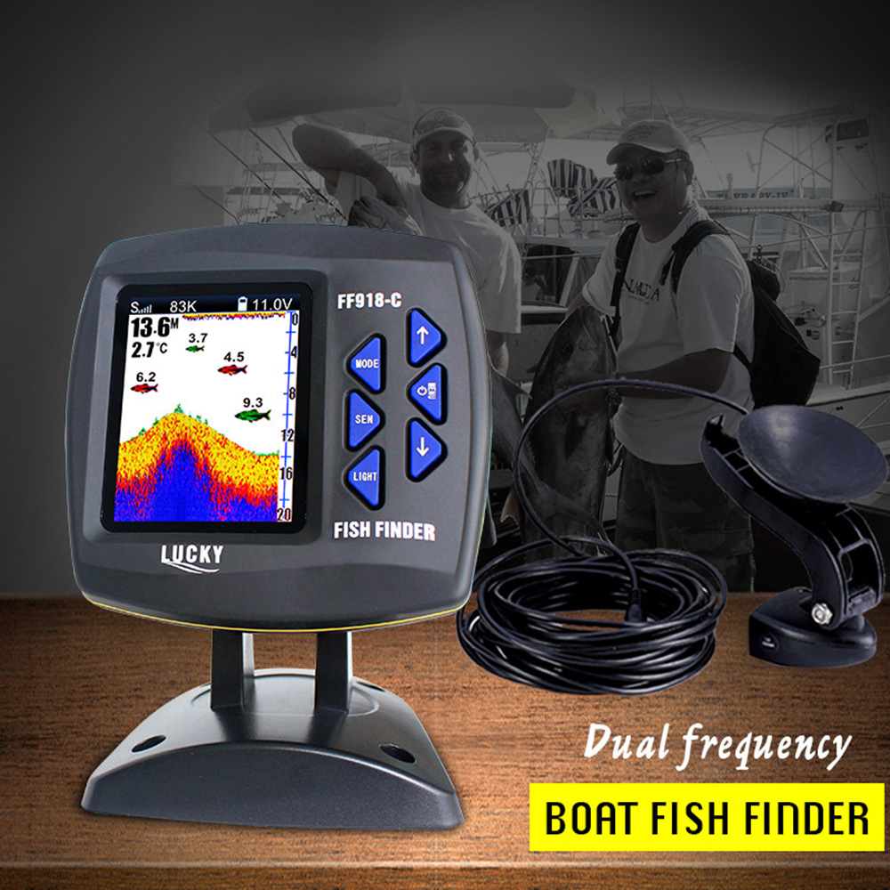 Цветной экран, проводной рыбол – обзор и цена Fishing Depth Finder