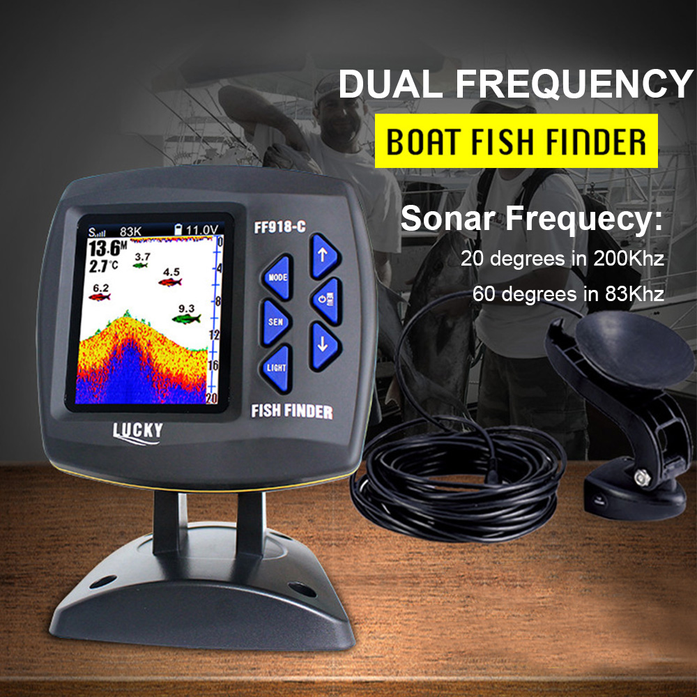 Цветной экран, проводной рыбол – обзор и цена Fishing Depth Finder